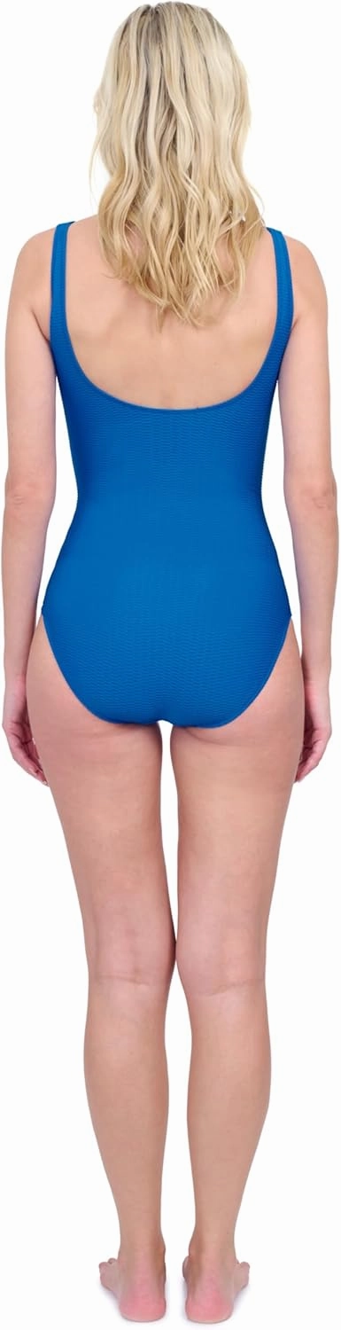 Gottex Harbourside Women’s Textured Square Neck One Piece Swimsuit with Soft Cups and Tummy Control Beachwear Essential