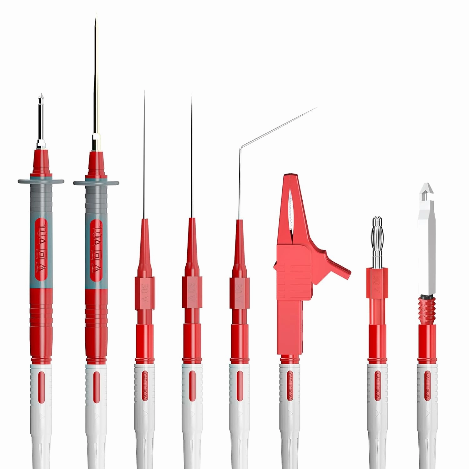 Goupchn Multimeter Test Leads Kit with Replaceable Probes Set, Banana Plug to Test Hook Leads, Alligator Clips and Wire Piercing Probes for Electrical Testing Automotive Diagnostic