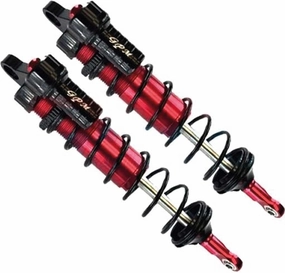 GPM 2Pc Set Upgrades Aluminum 6061-T6 Rear L-Shape Piggy Back Adjustable Spring Dampers 143Mm For 1/8 4Wd Sledge Monster Truck (95076-4) Rc Cars (red)
