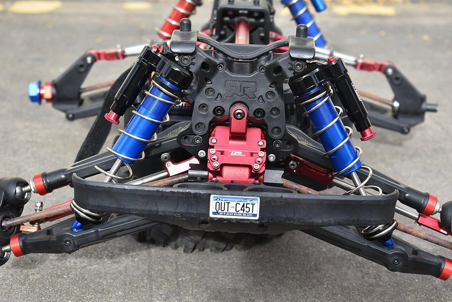 GPM for Arrma 1:5 KRATON 8S BLX-ARA110002 Upgrade Parts Aluminum 6061-T6 Front L-Shape Piggy Back (Built-in Piston Spring) Adjustable Spring Dampers 177mm - Blue