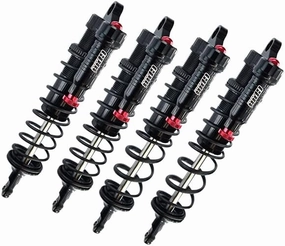 GPM Upgrades Aluminum 6061-T6 Front and Rear L-Shape Piggy Back (Built-in Piston Spring) Adjustable Spring Dampers for 1/8 4WD Sledge Monster Truck（95076-4） Rc Cars (Black)
