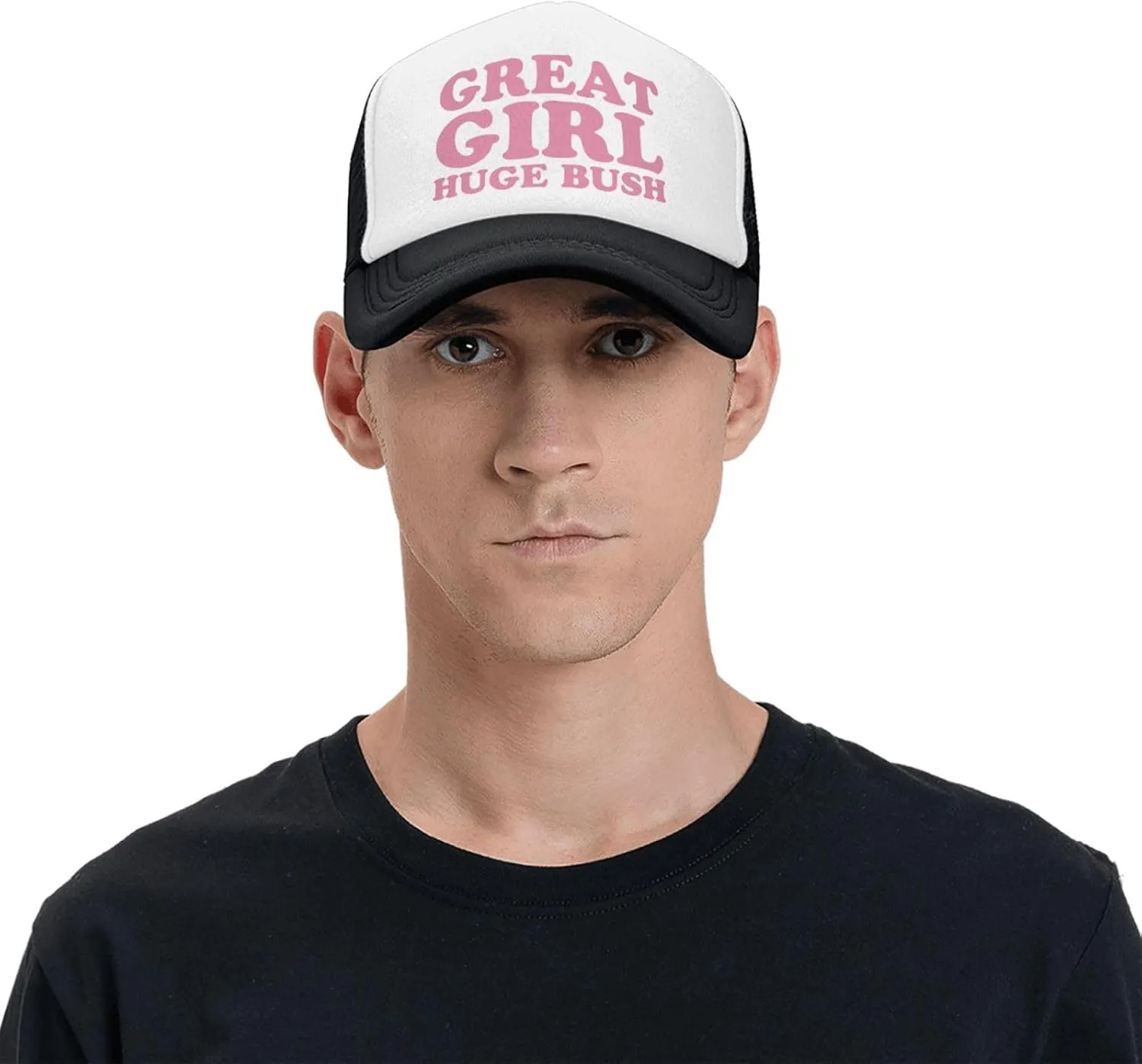 Great Girl Huge Bush Funny Hat Unisex Adult Trucker Caps Fishing Adjustable Cap Classic Sport Hats Black