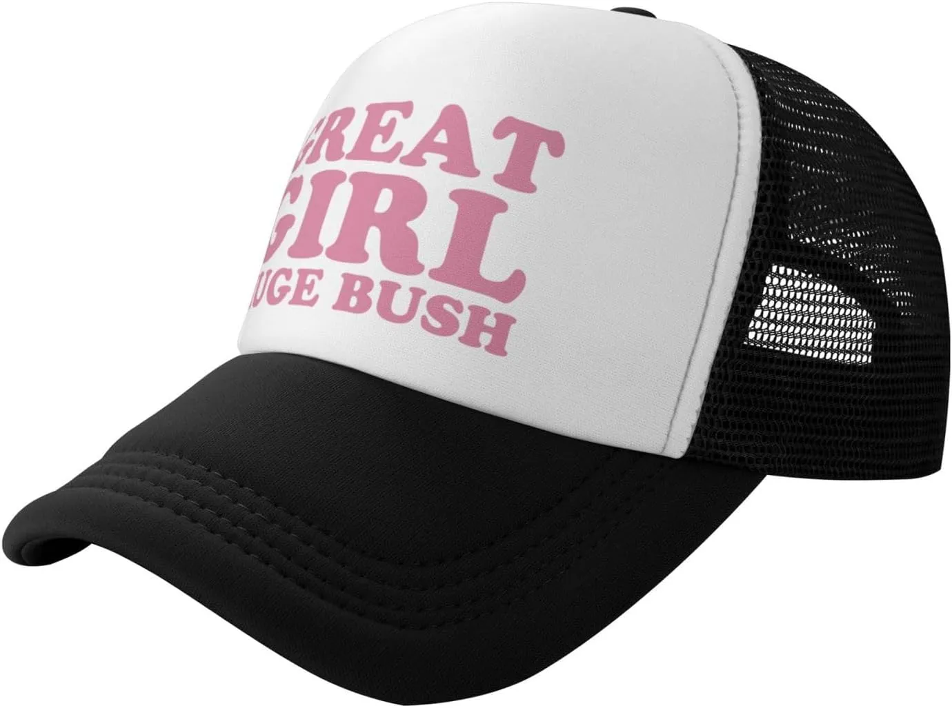 Great Girl Huge Bush Funny Hat Unisex Adult Trucker Caps Fishing Adjustable Cap Classic Sport Hats Black
