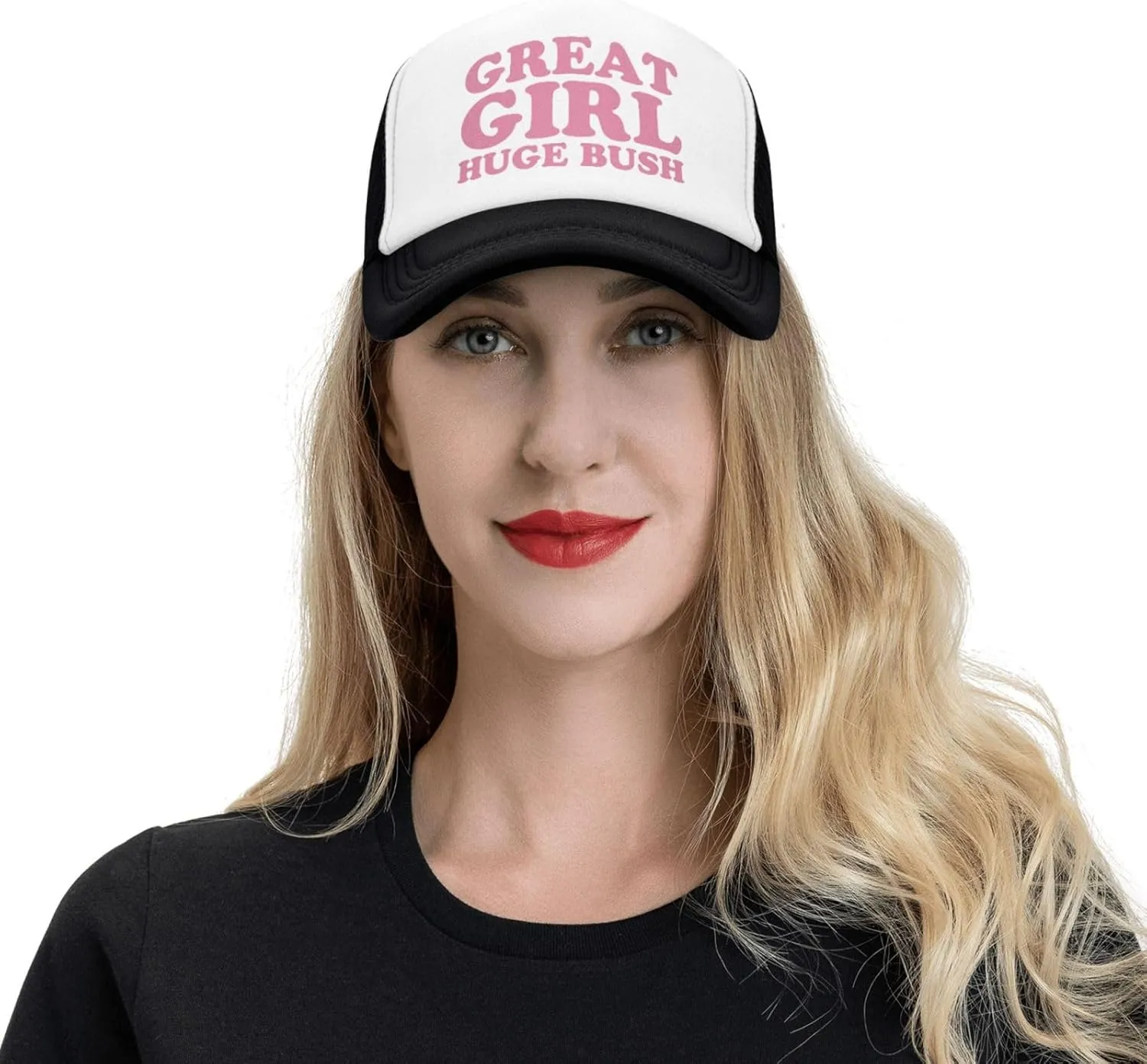 Great Girl Huge Bush Funny Hat Unisex Adult Trucker Caps Fishing Adjustable Cap Classic Sport Hats Black