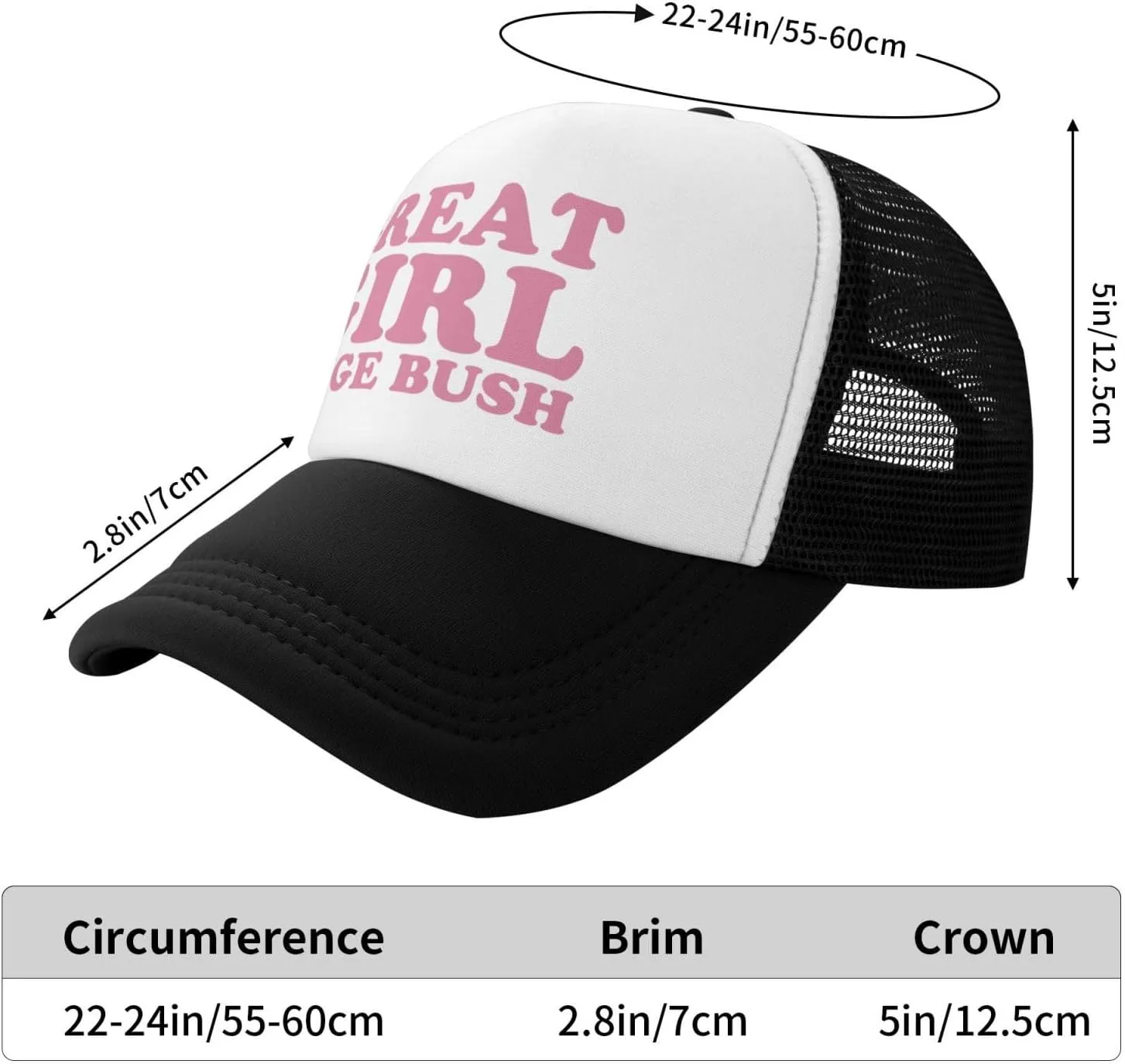 Great Girl Huge Bush Funny Hat Unisex Adult Trucker Caps Fishing Adjustable Cap Classic Sport Hats Black