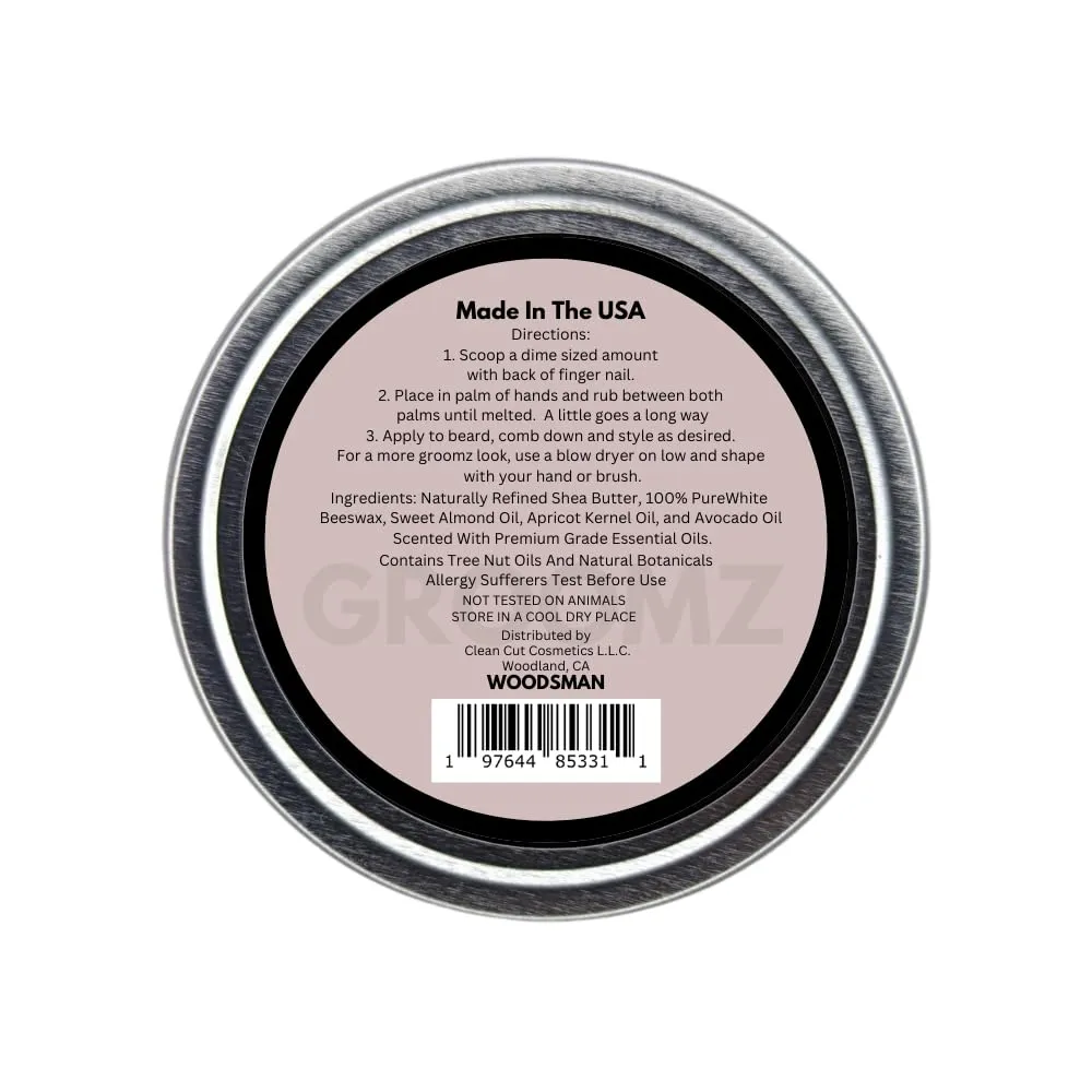 GROOMZ Beard Grooming Kit signature Oil and Balm, Comb, Brush, Scissors (Woodsman)