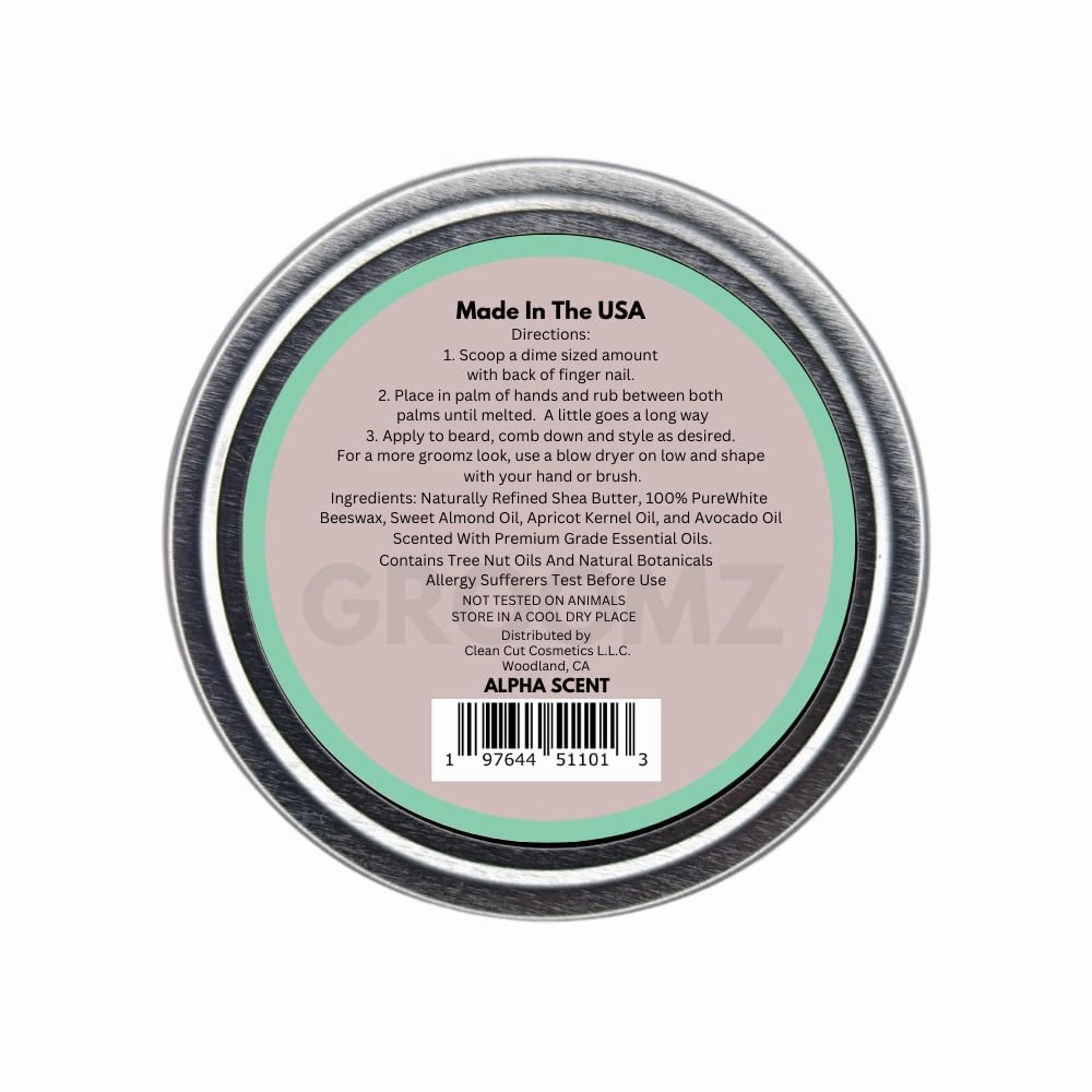 GROOMZ Beard Grooming Kit signature Oil and Balm, Comb, Brush, Scissors (Alpha Scent)