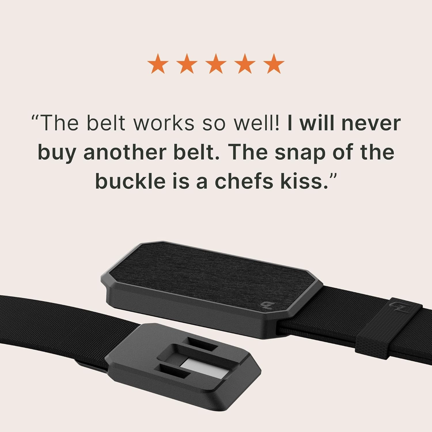 Groove Life Groove Belt Men's Stretch Nylon Belt with Magnetic Aluminum Buckle, Lifetime Coverage