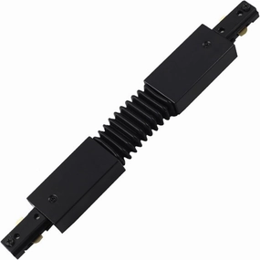 H Type Track Lighting Accessories, H Track Flexible Connector for Single Circuit 3-Wire-1 Track Rail, Track Connector for H Track System, LED Track Lighting Kit (Black)