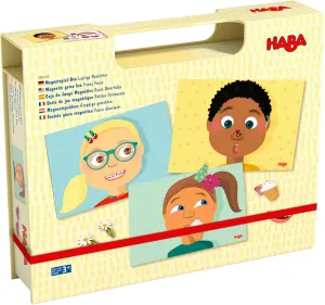 HABA Magnetic Puzzle Funny Faces Mix & Match Game for Toddlers, Travel-Friendly Busy Board and Road Trip Toy for Kids, Toddler Activities for Ages 3 