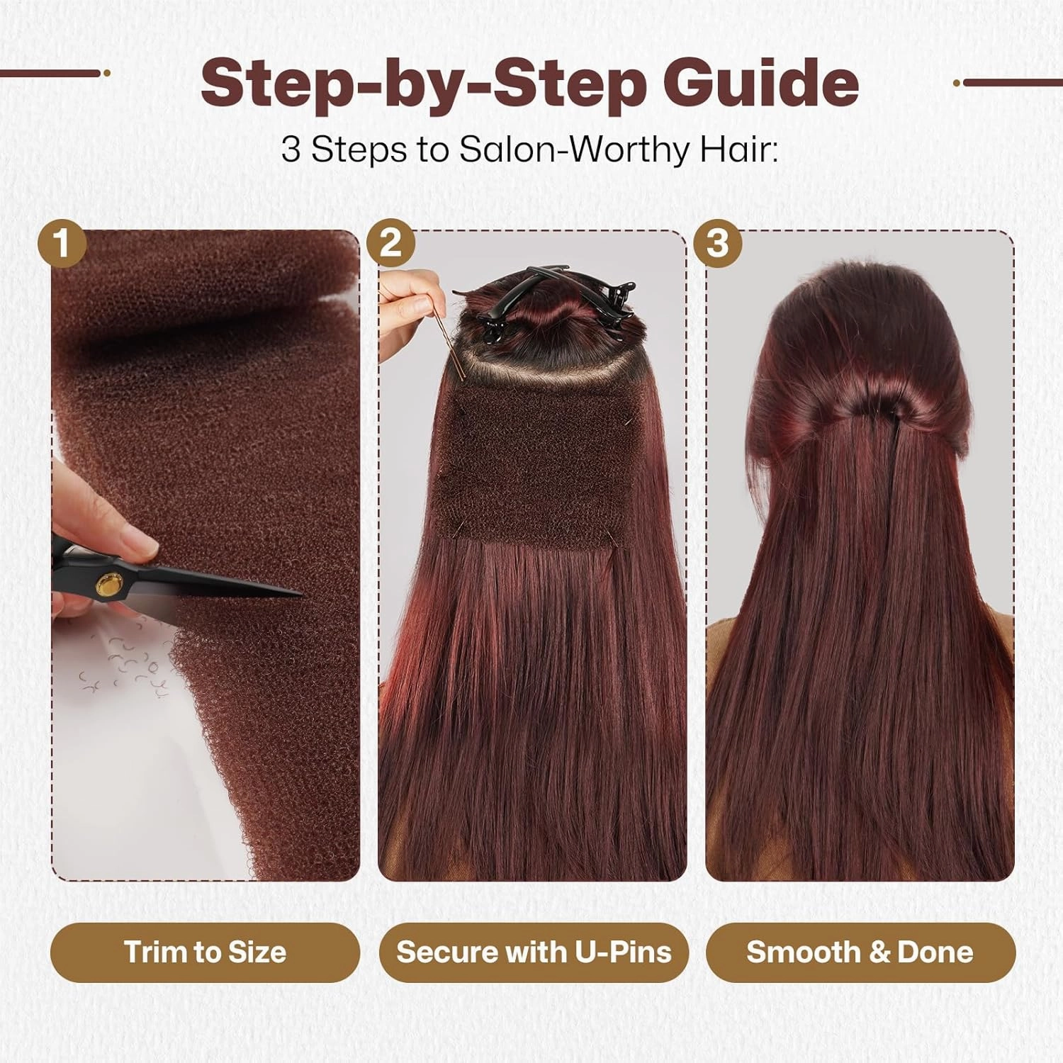 Hair Padding for Updos | Volumizing Hair Donut Bun Maker | Sponge Hair Filler Pads & Undetectable Updo Tool | Includes Bobby Pins, U-Clips, Comb