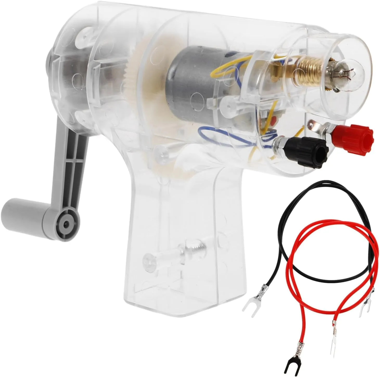 Handheld Generator Boys and Girls' Physics Experiment Kit Transparent Crank Generator for Educational Use