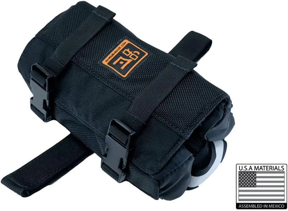 Handlebar Jack - Storage Bag Tool Pack for e-Bike and Cycle, 3 Storage Pouches and 1 Mesh Pocket, Water Repellent Nylon, Durable, Lightweight, Easy Storage, Mounting - Bag Only (NO Tools Included)