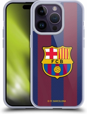 Head Case Designs Officially Licensed FC Barcelona Home 2023/24 Crest Kit Soft Gel Case Compatible with Apple iPhone 14 Pro