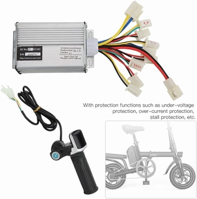 Headerbs 36V Controller and Throttle, 36V Controller, Brush E Controller and Multifunction Thumb Throttle Grip Set with Lock Electric Quantity Display
