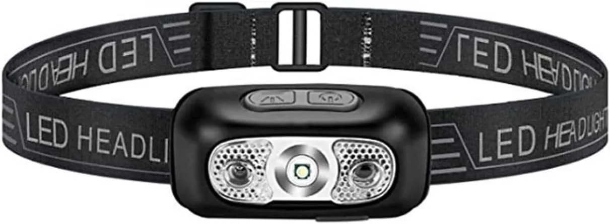 Headlamps 500 Lumen USB Rechargeable Headlamps Motion Sensor Bright LED Running Fishing Headlamp Waterproof Headlight(Orange) (Black)