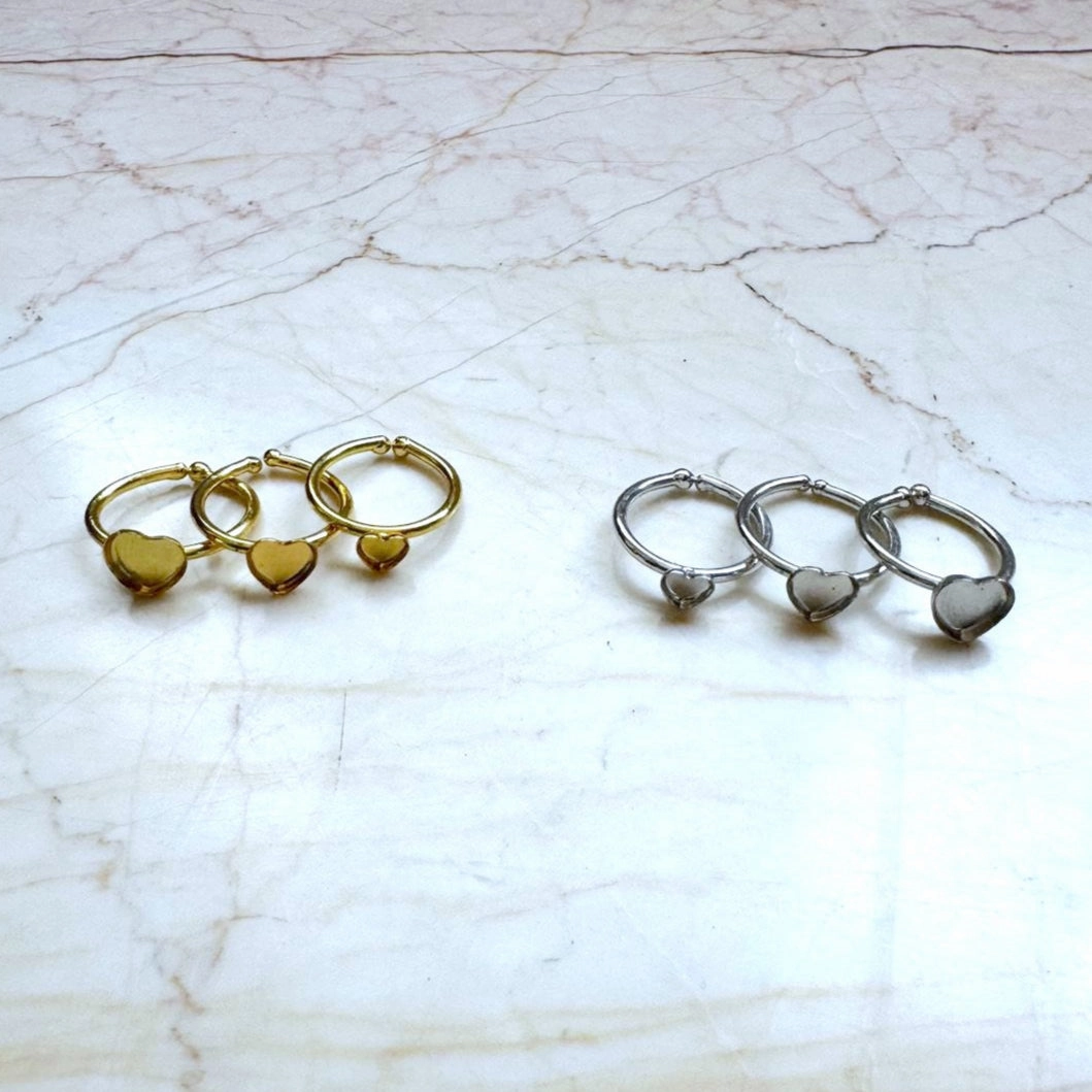 Heart Shape Adjustable Ring Bezel