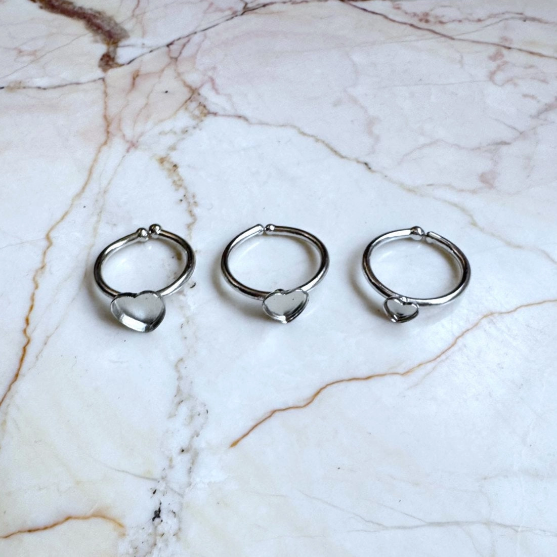 Heart Shape Adjustable Ring Bezel