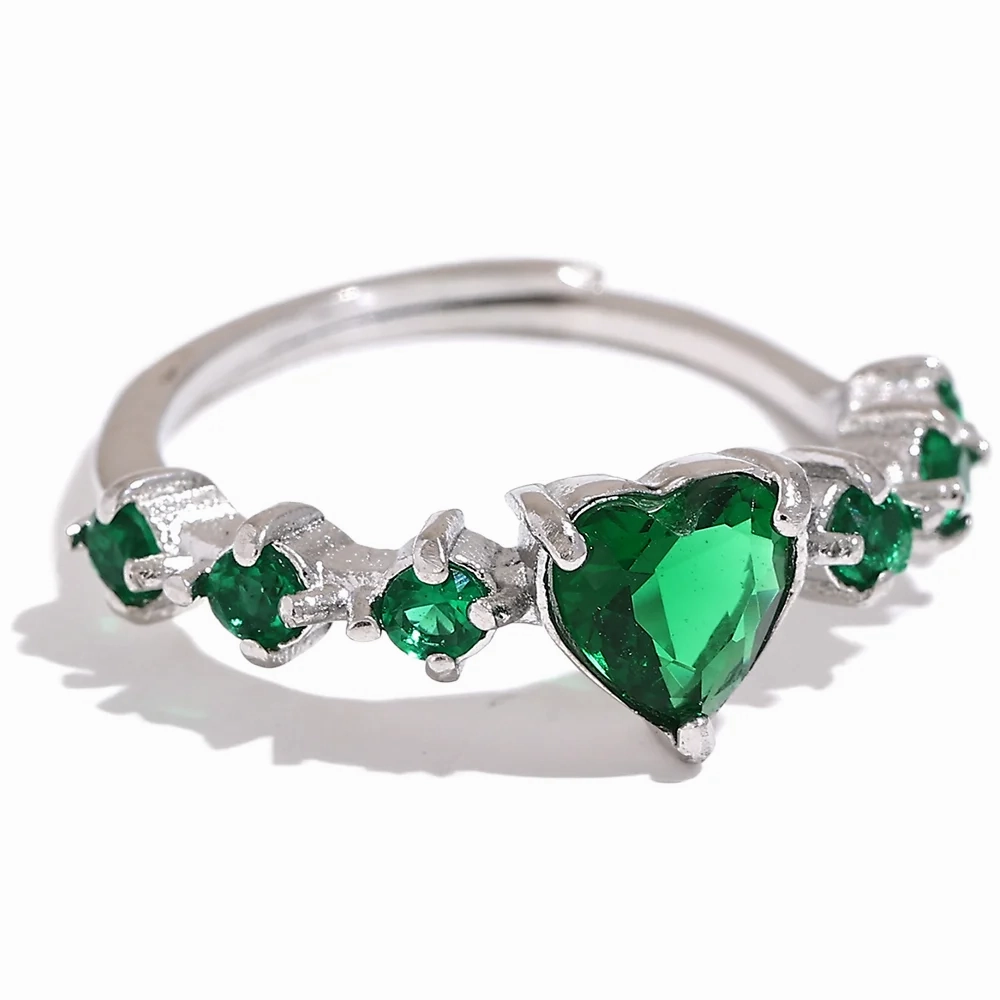 Heart Shape CZ Stone Adjustable Ring