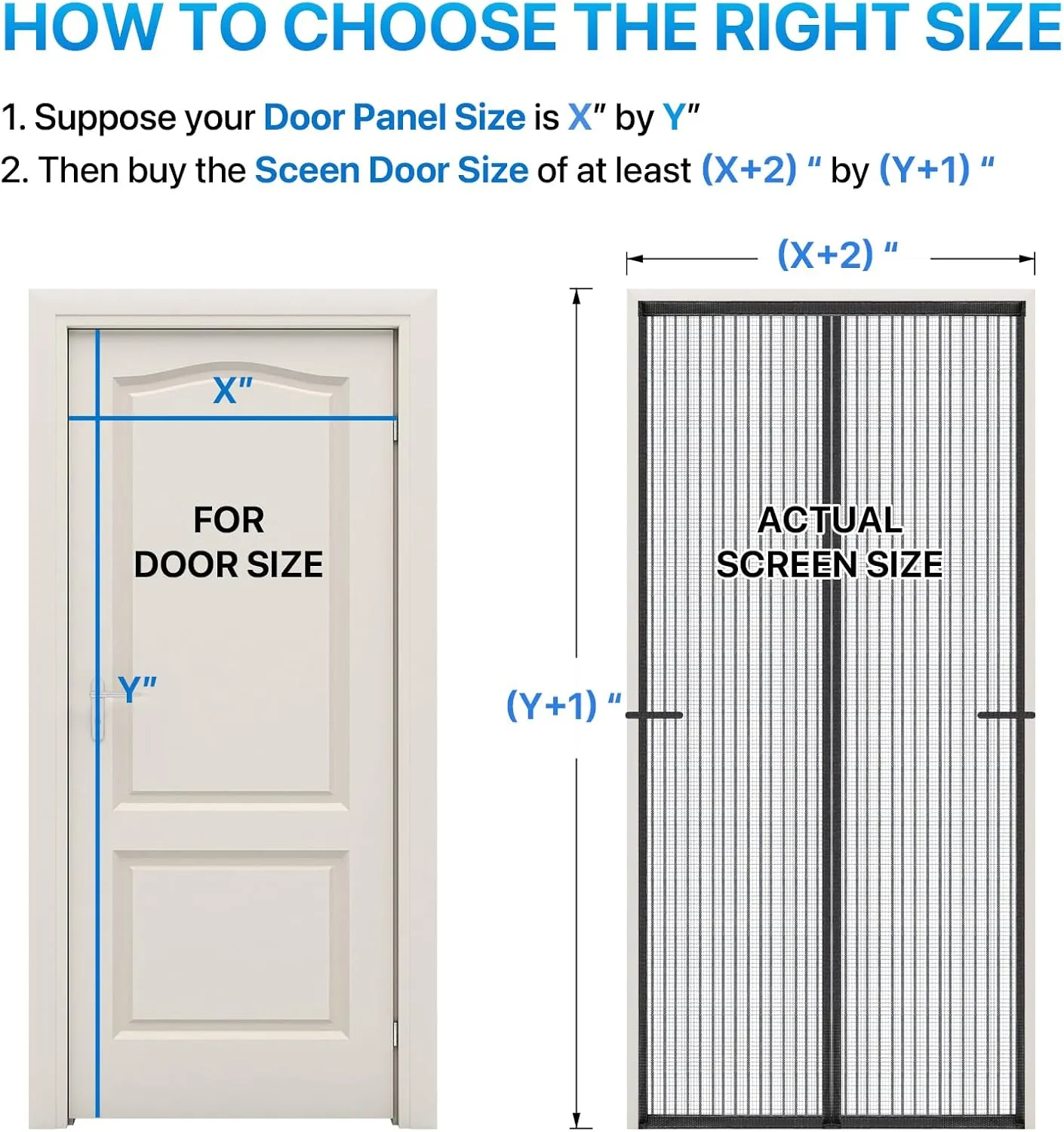 Heavy Duty Door Screen Magnetic Closure, LOVIGA Thickened Fiberglass Screen Door Mesh, Self Sealing, Tear Resistant, Easy Assemble, Fine Mesh Keep Bugs Out Fit Door Size 32 Inch X 82 Inch
