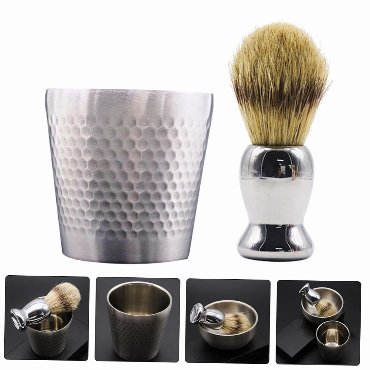 Hemoton Men Shaving Brush Kit Grooming Set Bowl Holder Soft Hair Brush for Gentle Skin Exfoliation Easy to Use