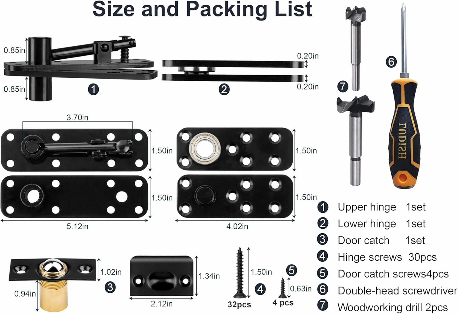 Hidden Pivot Hinge for Secret Door & Murphy Bookcase,570Lbs Load-Bearing,360°Rotation Hidden Door Hardware Set with Sturdy Steel,Smooth Bearing Design 1Set (Black)
