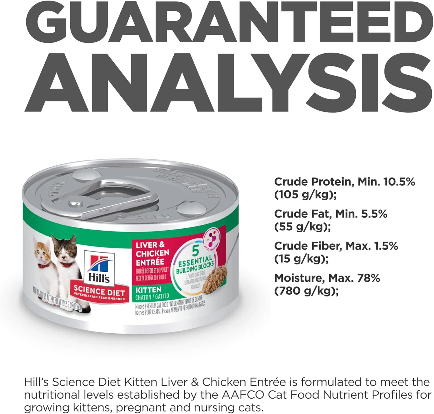Hill's Science Diet Kitten, Kitten Premium Nutrition, Wet Cat Food, Liver & Chicken Minced, 2.9 oz Can, Case of 24