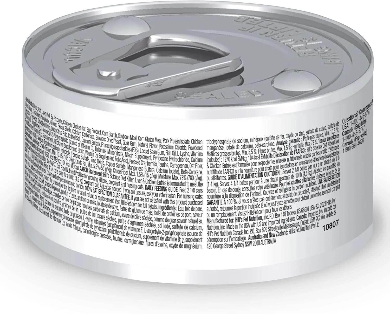 Hill's Science Diet Kitten, Kitten Premium Nutrition, Wet Cat Food, Liver & Chicken Minced, 2.9 oz Can, Case of 24
