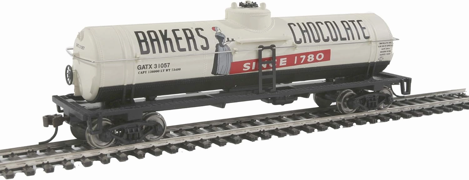 HO Scale Model 40' Tank Car - Baker's Chocolate GATX 31057