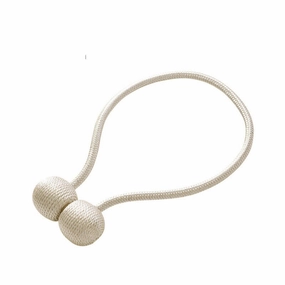 Home Clothing Hooks Beige Tie Backs Ball Holder 2PCS Magnetic Ball Curtain