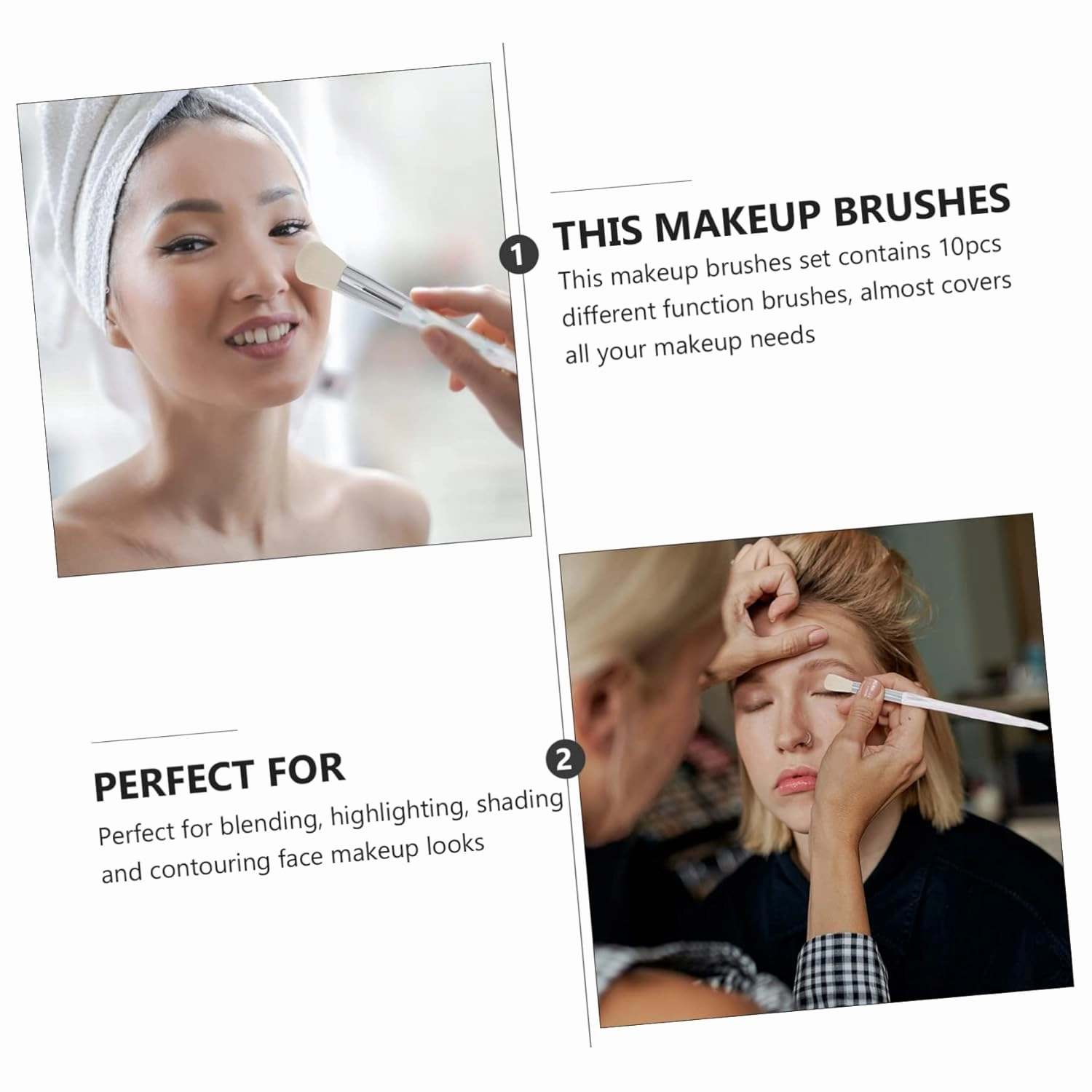 Housoutil 30pcs Handle Makeup Brush Women Lightweight for Blending Highlighting Shading and Contouring Makeup Tool for Daily