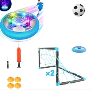 Hover Soccer Ball Set with 2 Goals, Rechargeable Indoor Air Floating Soccer Ball with Bright LED Light and Foam Bumper, for Age 3 4 5 6 7 8-12 Year Old Kids Boys Girls