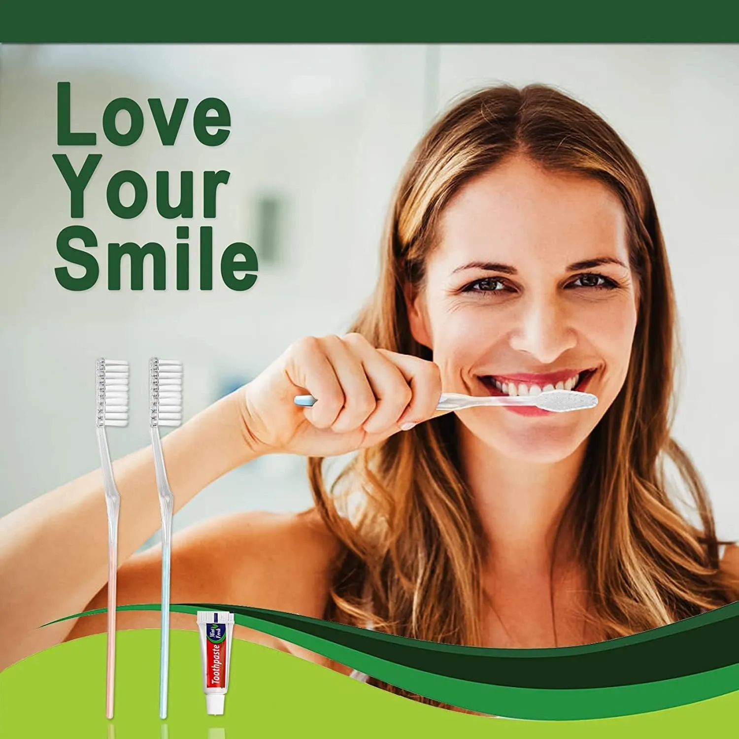 HQSL Sund 200 Pack Disposable Toothbrushes with Toothpaste, Individually Wrapped Soft Bristle Toothbrushes, Travel Kit