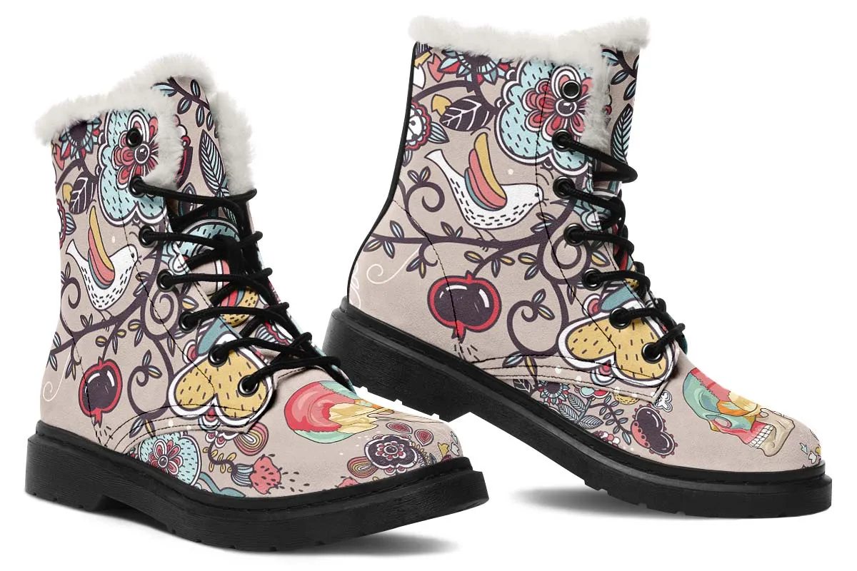 Human Skull Diagram Winter Boots