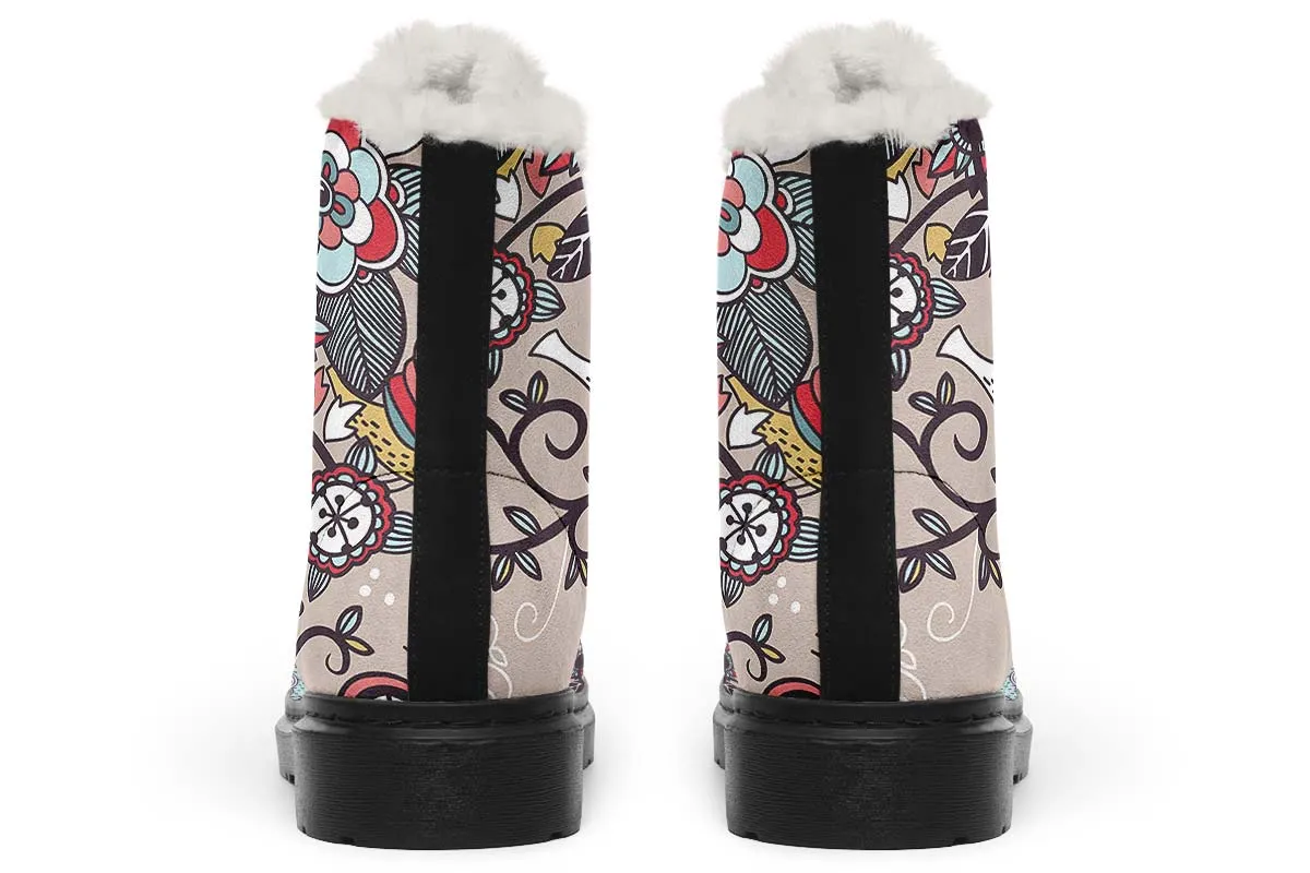 Human Skull Diagram Winter Boots