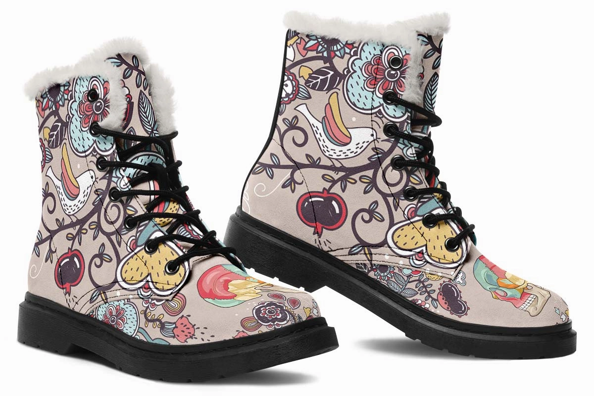 Human Skull Diagram Winter Boots