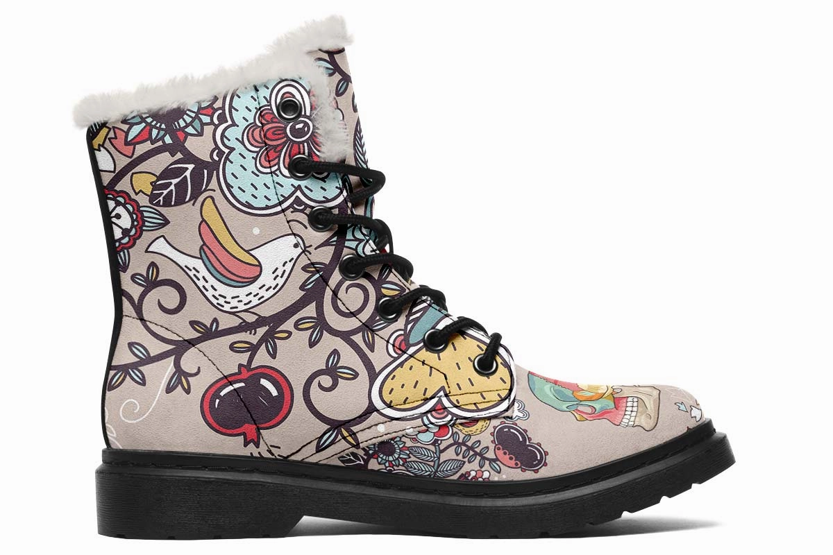 Human Skull Diagram Winter Boots