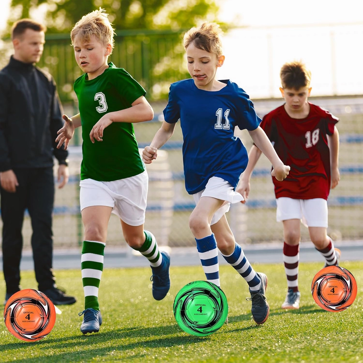 HyDren 2 Pcs Soccer Balls with Pump Official Size Soccer Ball for Game Training Back to School Indoor Outdoor Sport Gift for Child Youth Adult