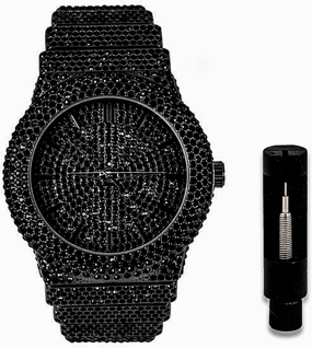 ICE STAR Men's Fully Iced Diamond Watch, 46mm Case