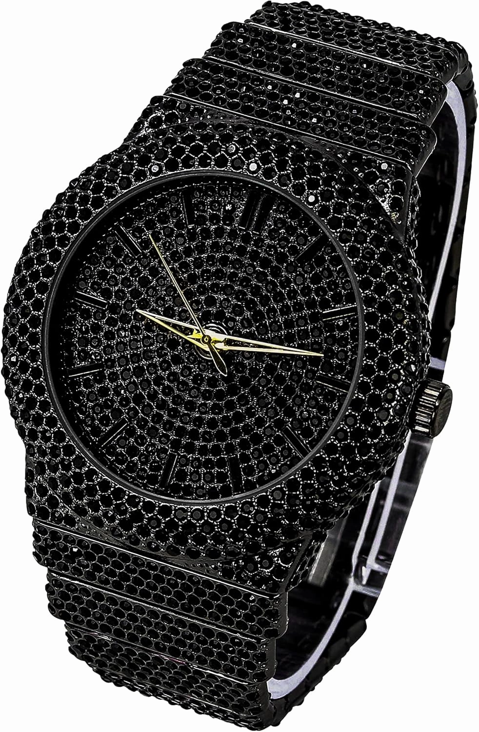 ICE STAR Men's Fully Iced Diamond Watch, 46mm Case