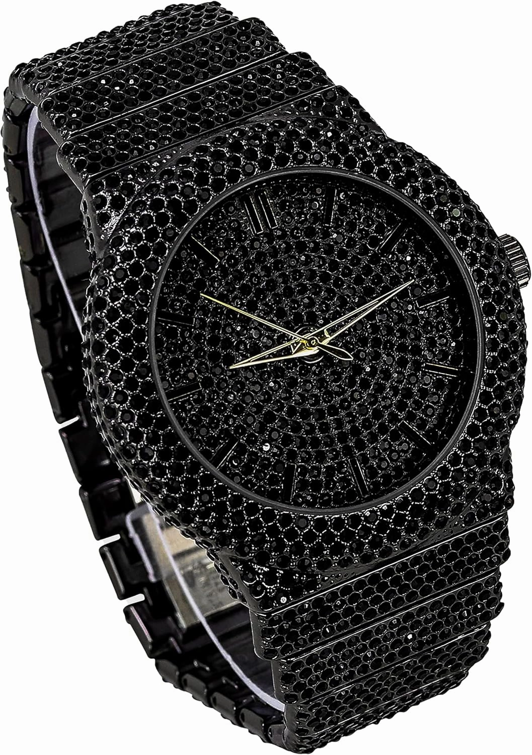 ICE STAR Men's Fully Iced Diamond Watch, 46mm Case