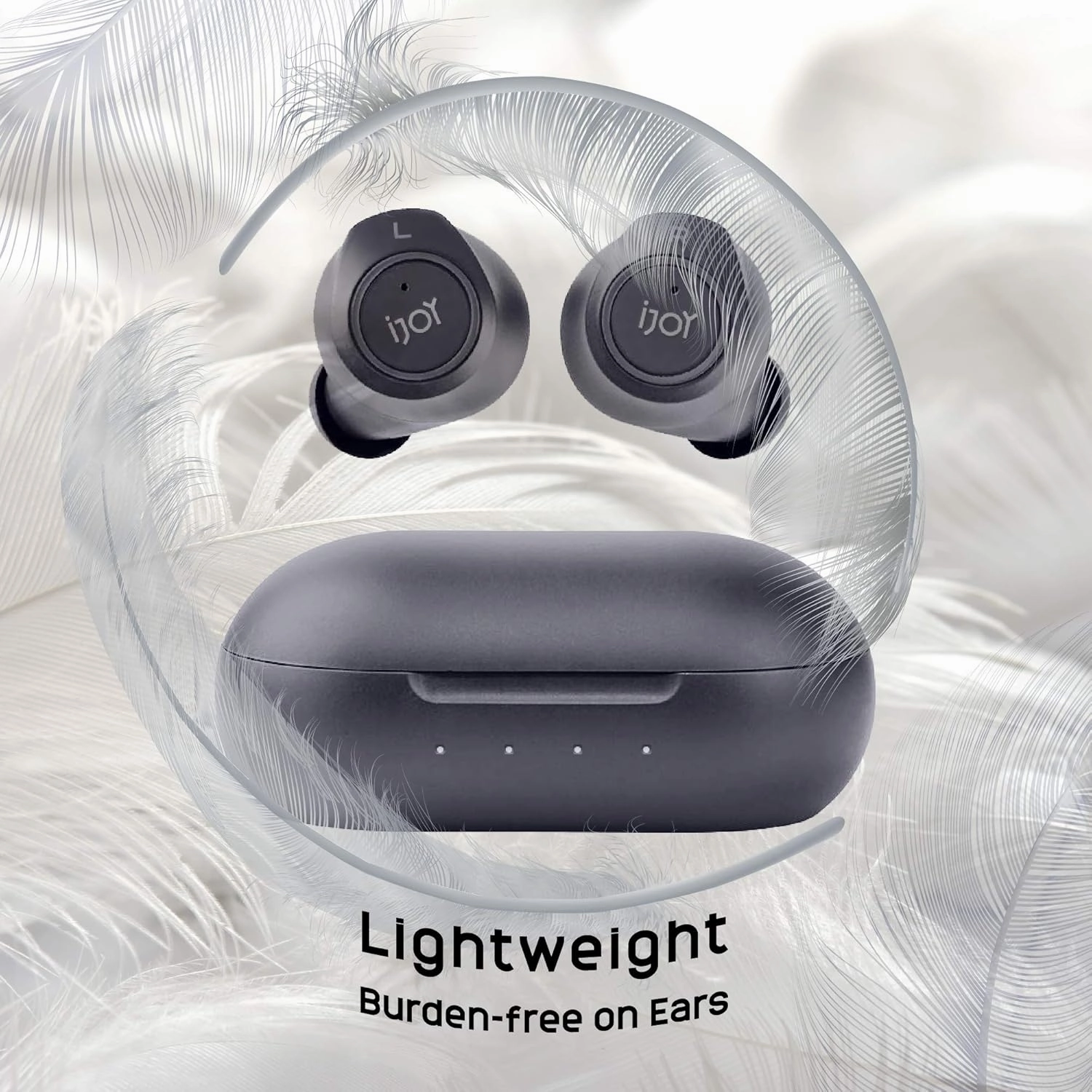 iJoy Premium Gravity TWS Earbuds Wireless Bluetooth 5.0 Compatible in-Ear Headset with Built-in Mic & Portable Recharging Case - IPX4 Waterproof & Sweatproof Design for Sports- Long Battery Life