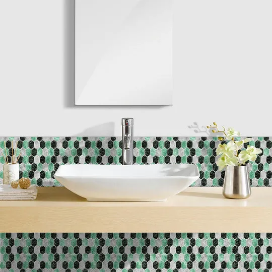 Imitation 3D Epoxy Tile Tic Tac Stickers Green-REMOTE