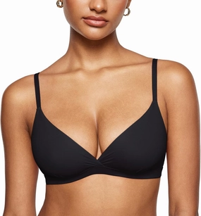 INLYRIC Women's Inbarely Triangle Bralette Comfortable Unlined V Neck Wireless Smoothing Bra Top Stretch