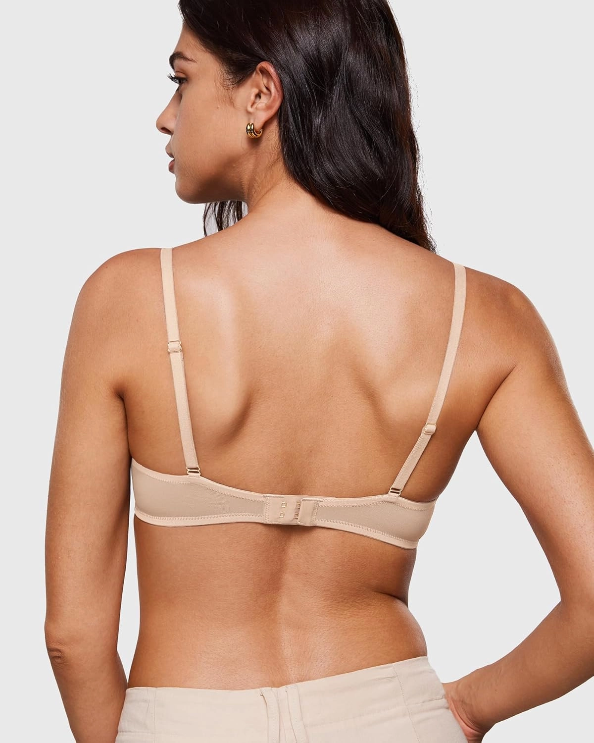 INLYRIC Women's Sheer Demi Balconette Bra - Sexy Mesh Unlined Underwire See Through Demi Bras