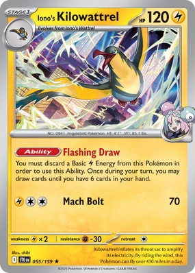Iono's Kilowattrel (55/159) - [Holo Foil] Journey Together (JTG)