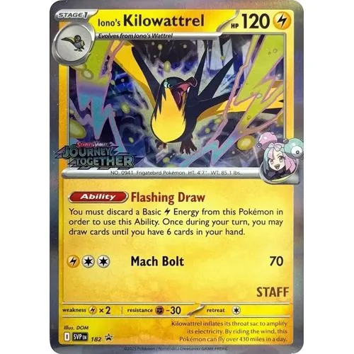 Iono's Kilowattrel - 182 (Prerelease) [Staff] (182) (SV: Scarlet & Violet Promo Cards)