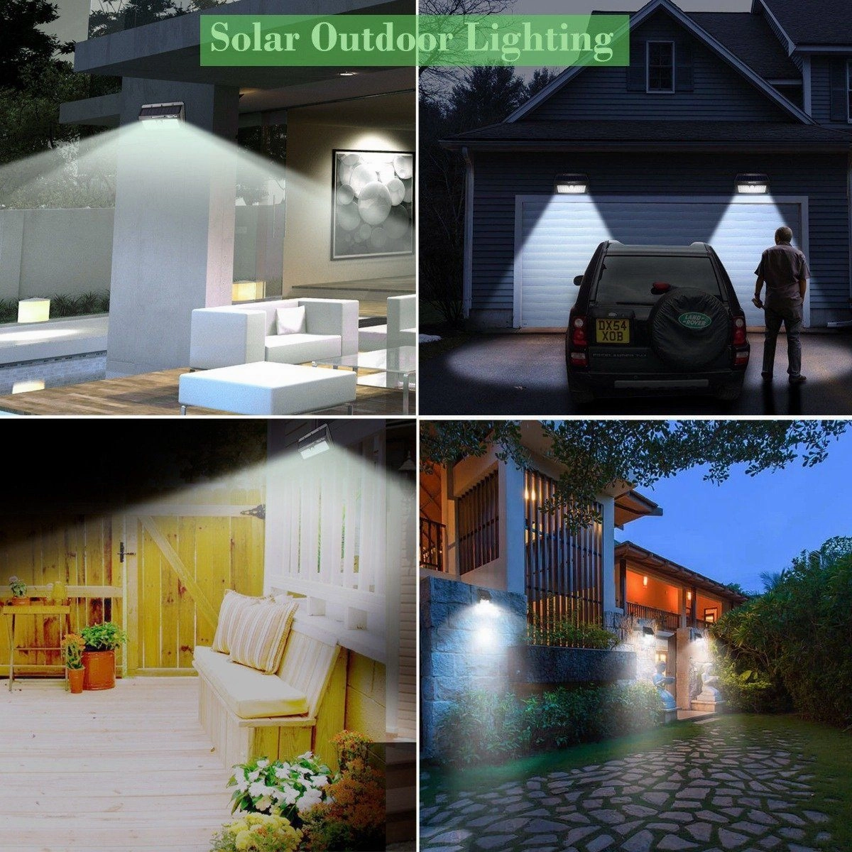 IP65 Waterproof Solar Lights Outdoor 55 LEDs Wall Solar Lights