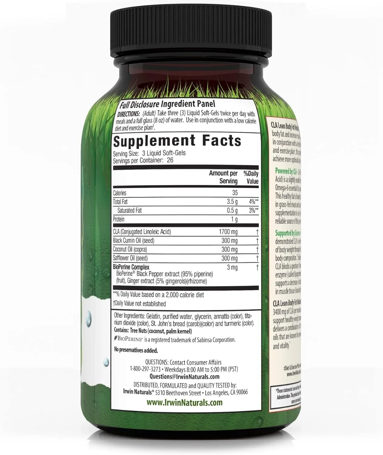 Irwin Naturals CLA Lean Body Fat Reduction - Helps Reduce Body Fat & Increase Muscle Tone - 80 Liquid Soft-Gels
