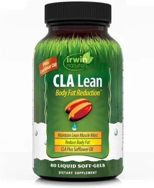 Irwin Naturals CLA Lean Body Fat Reduction - Helps Reduce Body Fat & Increase Muscle Tone - 80 Liquid Soft-Gels
